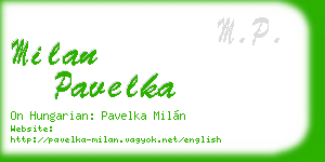 milan pavelka business card